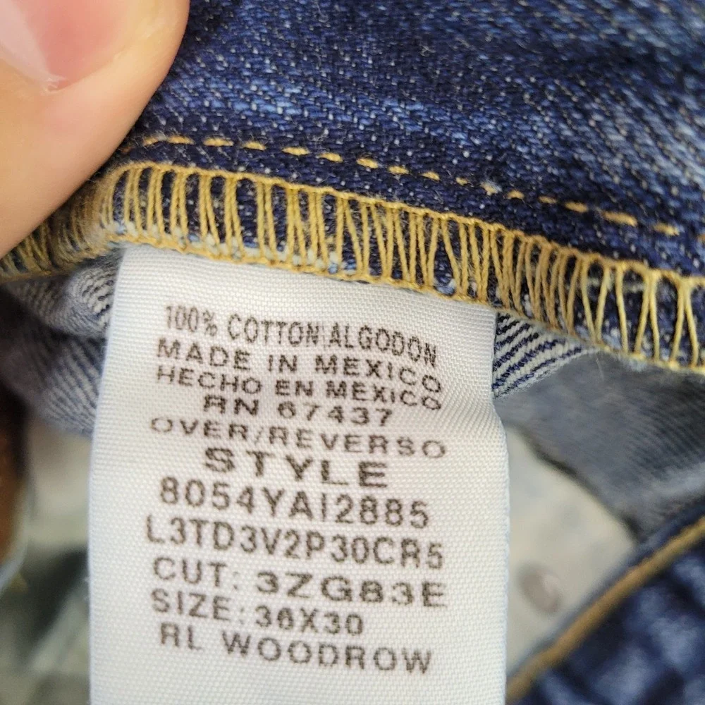 Polo Jeans Ralph Lauren Woodrow‎ Blue Jeans Baggy 36x25 Medium Wash Vintage